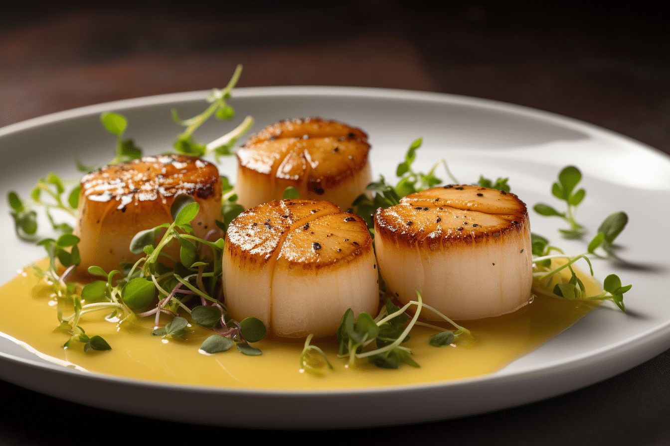 Sous vide scallops with lemon butter sauce
