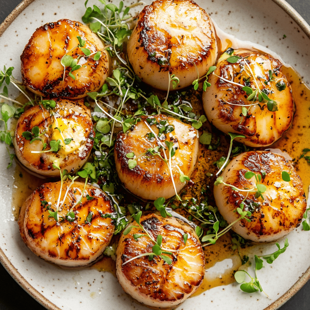 Sous Vide Scallops: Tender, Flavorful & Foolproof Method 6 Sous vide scallops perfectly seared with garnish