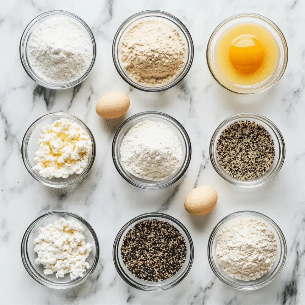 Cottage Cheese Bagels with Almond Flour: Easy, Gluten-Free & High Protein 5 Almond flour and cottage cheese bagel ingredients