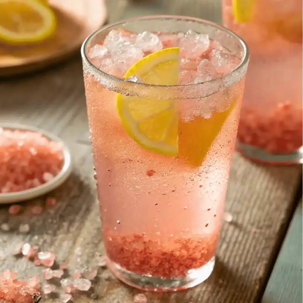 Himalayan Pink Salt Trick Recipe for Weight Loss That Works 11 Close-up of pink salt crystals dissolving in a glass of weight loss drink