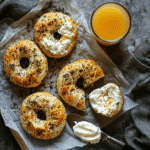 Cottage Cheese Bagels with Almond Flour: Easy, Gluten-Free & High Protein 4 Cottage cheese almond flour bagels on serving tray