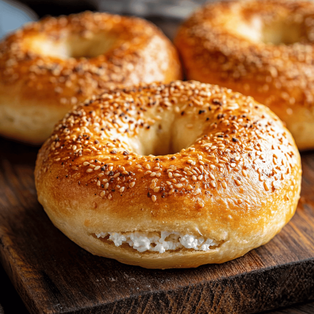 2 Ingredient Bagel with Cottage Cheese fresh baked