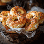 Golden cottage cheese bagels made in air fryer