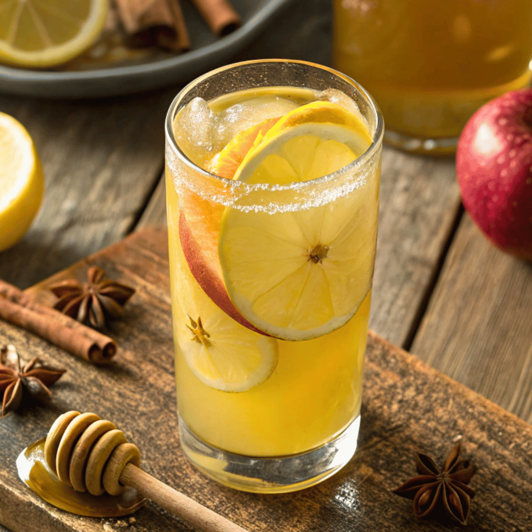 Apple cider vinegar drink with lemon and honey