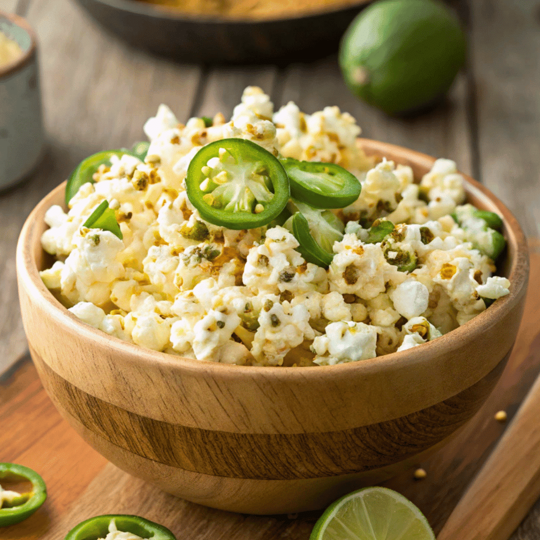 Jalapeño Popcorn Recipe with Roasted Peppers