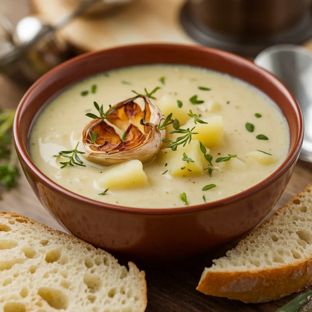 roasted garlic potato soup creamy comfort