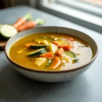 creamy carrot potato soup in bowl