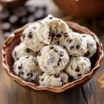 Chocolate Chip Snowball Cookies stacked on plate