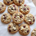 Oatmeal Raisin Christmas Cookies on festive table with cinnamon sticks
