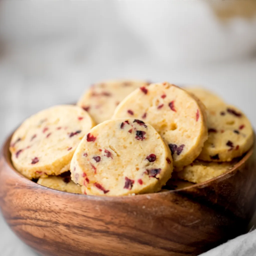 Cranberry Orange Shortbread Cookies 21 Slicing cranberry orange shortbread cookie dough