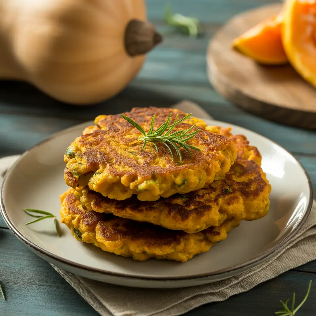 butternut squash fritters with garlic yogurt sauce