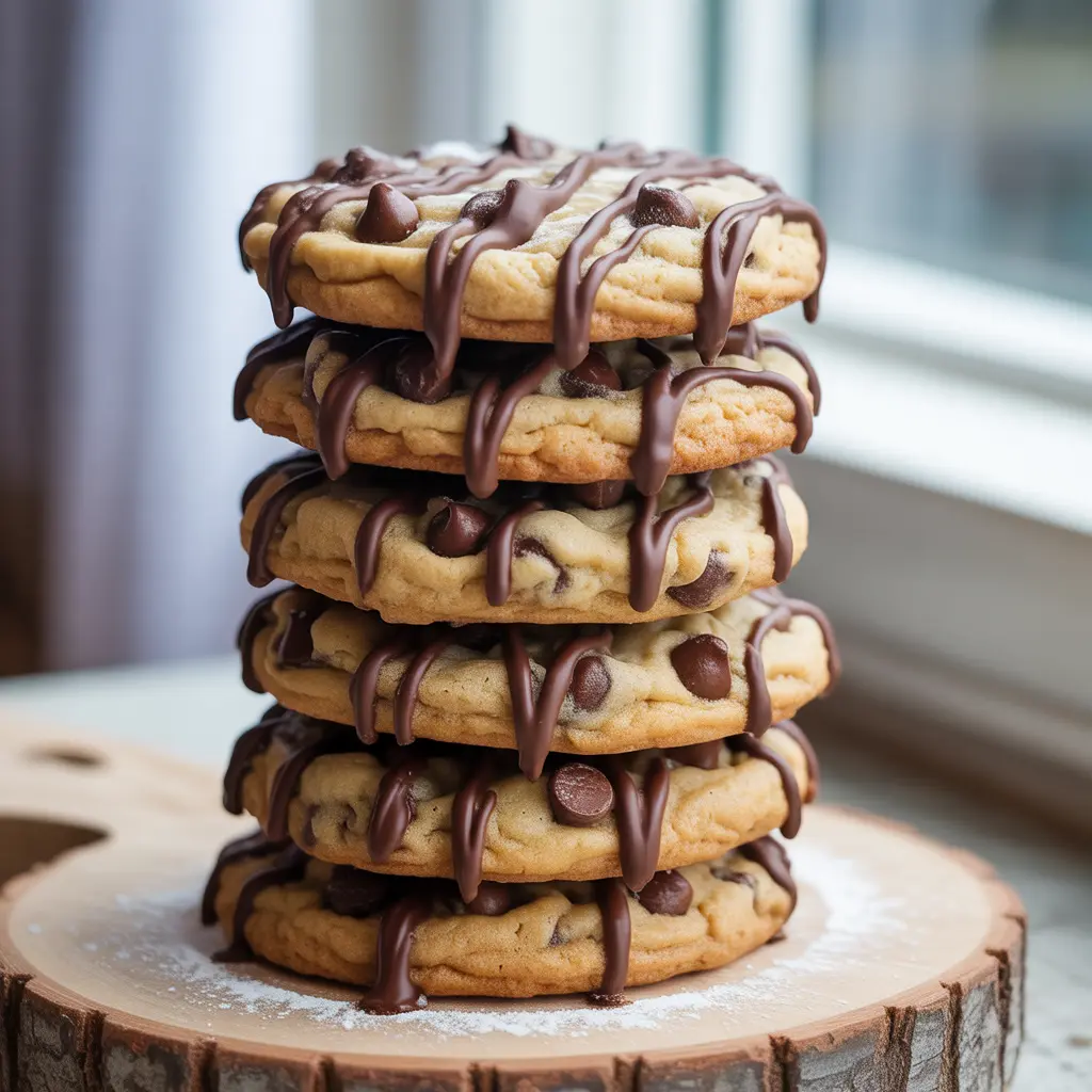 Glazed cannoli cookies cooling on rack