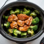 crockpot chicken teriyaki dinner in slow cooker