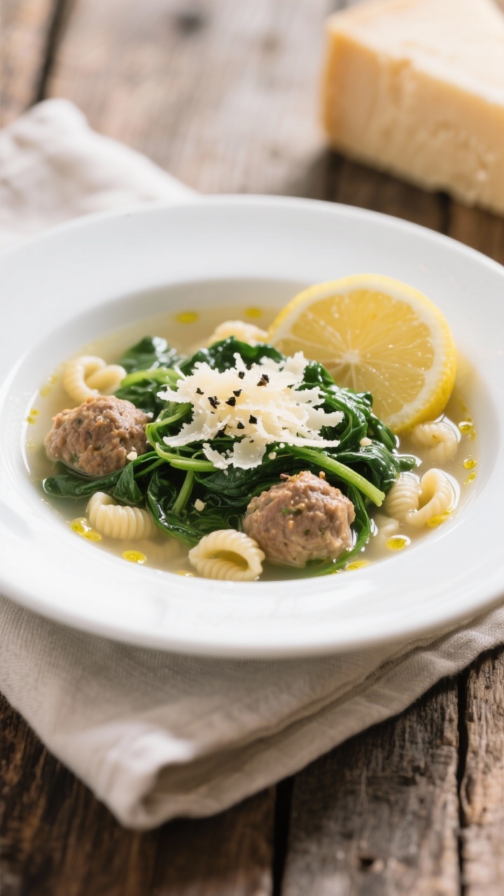 Crockpot Italian Wedding Soup - A Comforting, Make-Ahead Favorite 41 Final dish presentation: Restaurant-quality bowl of Crockpot Italian Wedding Soup plated for serving