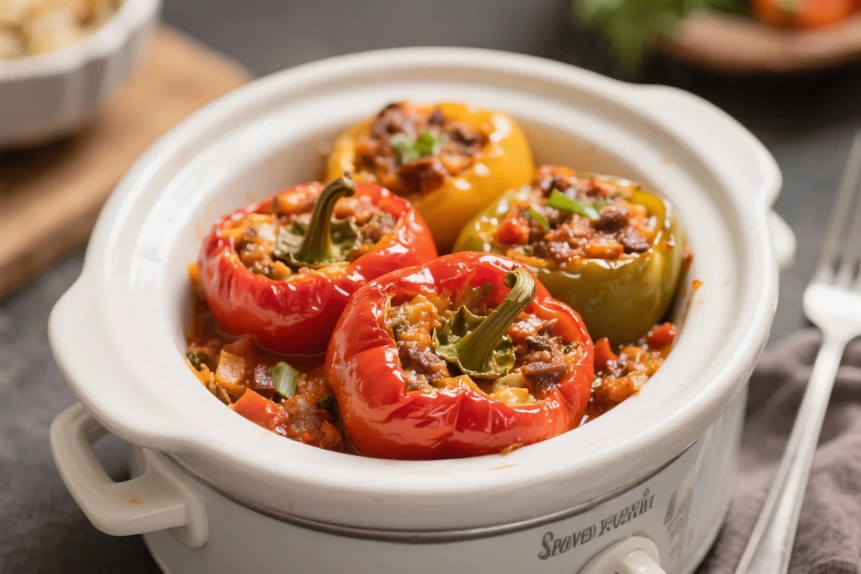 -Slow Cooker Stuffed Peppers - Cozy, Hands-Off Comfort Food