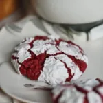 Red Velvet Crinkle Cookies dusted with powdered sugar