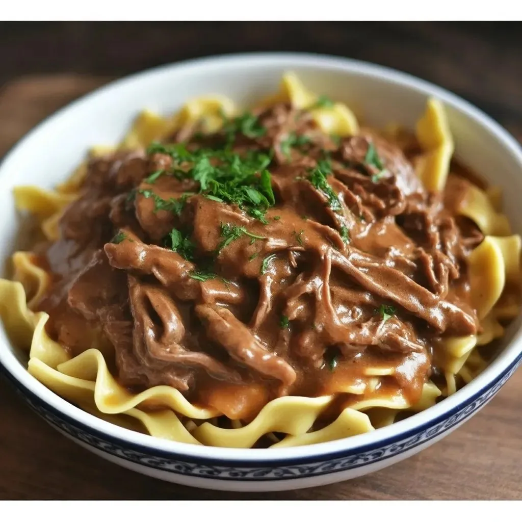 Slow Cooker Beef And Noodles