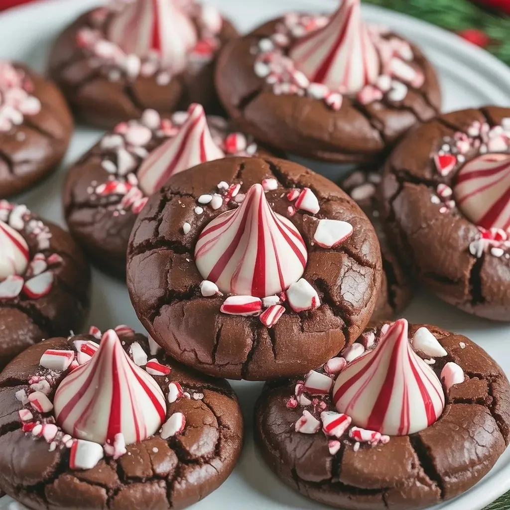 Peppermint Chocolate Blossom Cookies