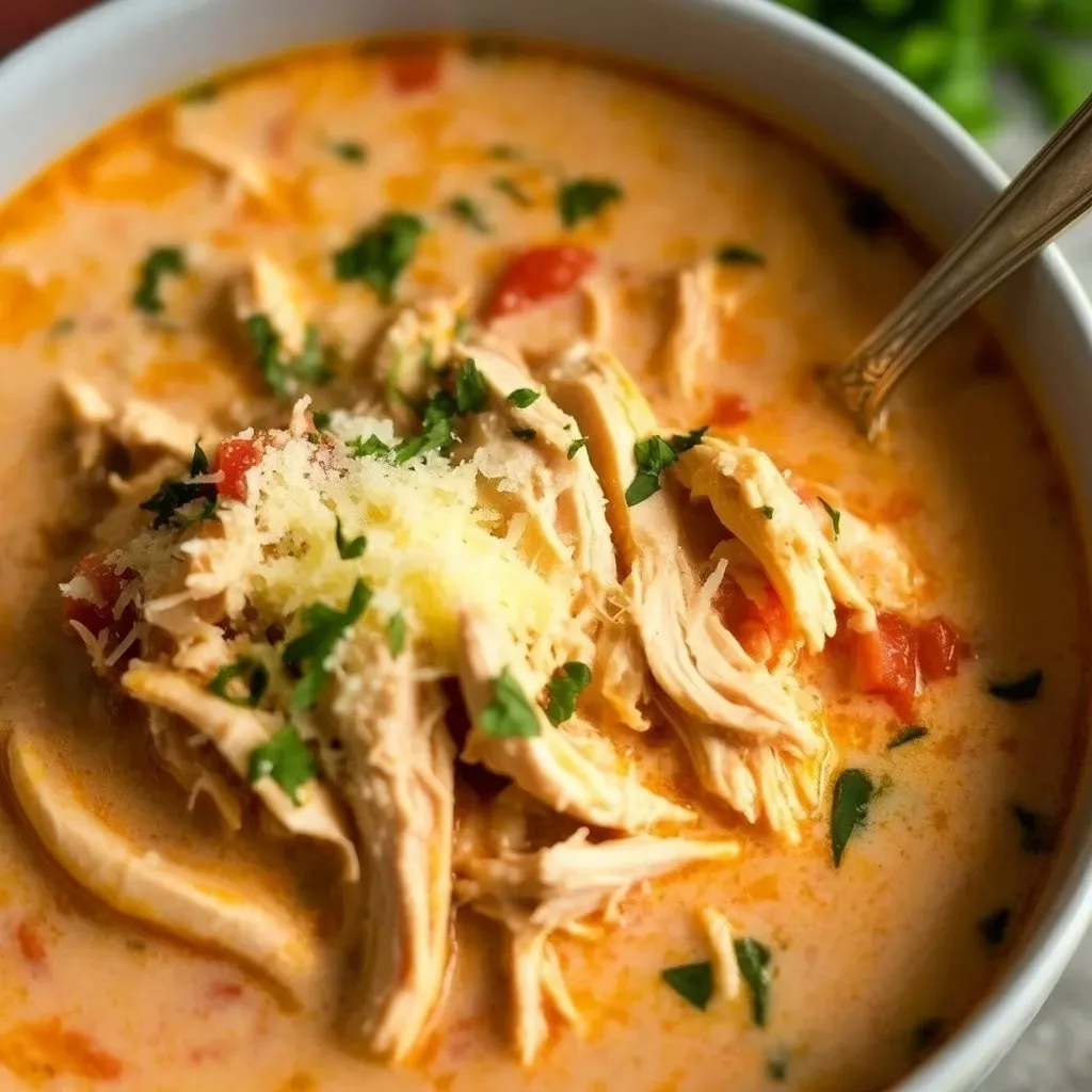 Crock Pot Creamy Chicken Parmesan Soup