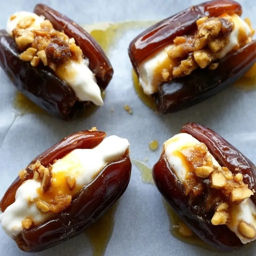 Mascarpone Stuffed Dates with Maple Drizzle
