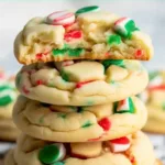 Delicious Christmas Gooey Butter Cookies on a festive plate