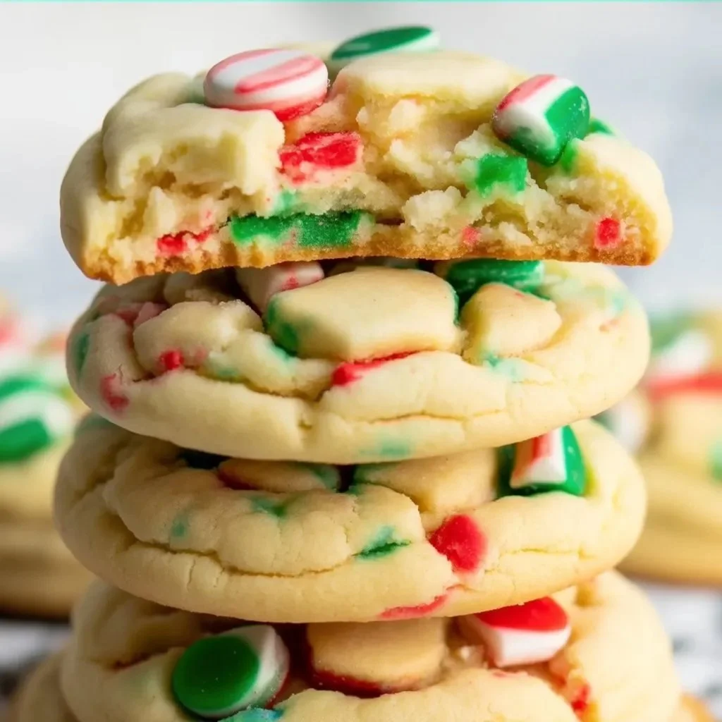 Delicious Christmas Gooey Butter Cookies on a festive plate