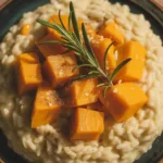 Delicious creamy butternut squash risotto served in a bowl