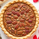 Slice of gluten-free pecan pie made with almond flour