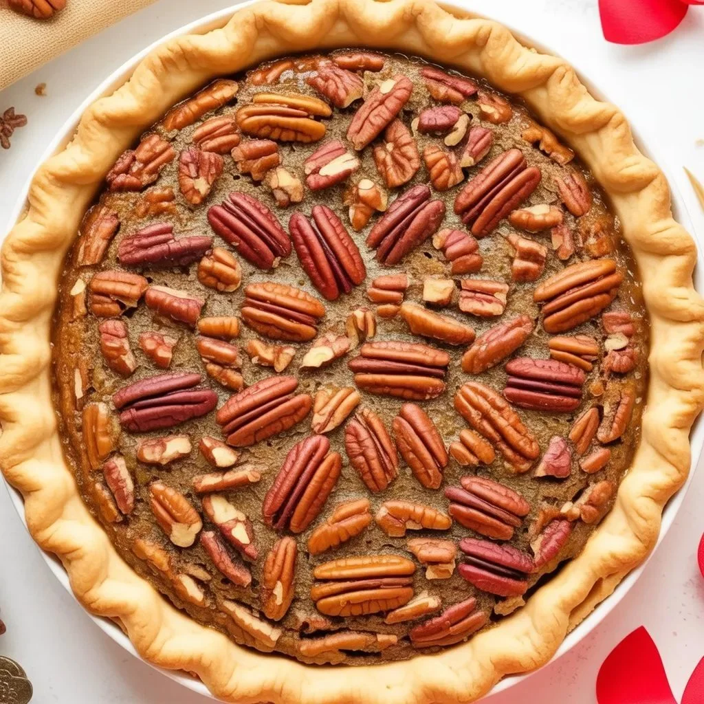 Slice of gluten-free pecan pie made with almond flour