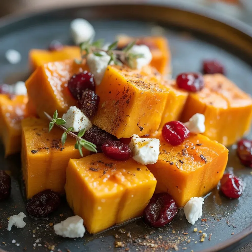 Crispy Honey-Roasted Butternut with Cranberries