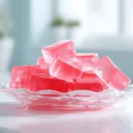 Pink Gelatin Trick Recipe prepared in glass dish