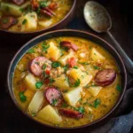 Bowl of delicious Cajun Potato Soup with creamy potatoes and spices
