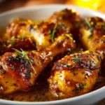 Crock pot chicken legs served with herbs and spices