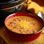 Crock Pot low-carb taco soup served in a bowl with toppings
