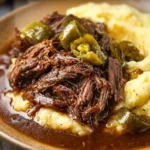 Delicious Mississippi Pot Roast with beef, ranch seasoning, and peppers