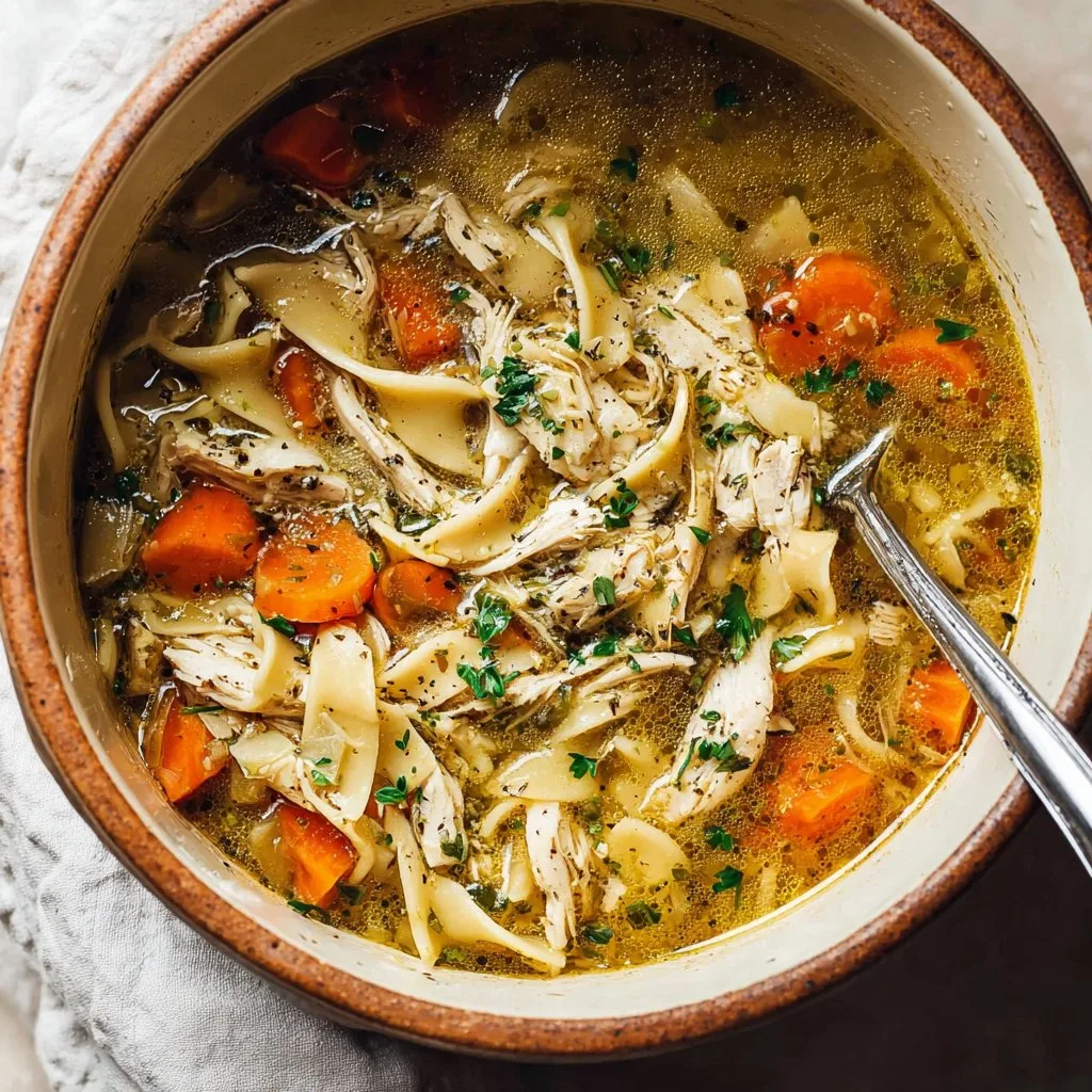 This comforting Chicken Noodle Soup recipe 22 This comforting Chicken Noodle Soup recipe is a classic chicken soup filled with … | Chicken soup recipes, Soup recipes chicken noodle, Chicken noodle soup homemade