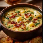 Creamy Outback Steakhouse-inspired potato soup in a bowl