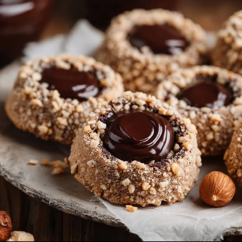 Chocolate Hazelnut Thumbprint Cookies 22 Chocolate Hazelnut Thumbprint Cookies