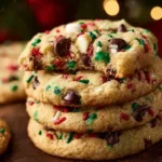 Delicious Winter Wonderland chocolate chip cookies displayed on a festive plate
