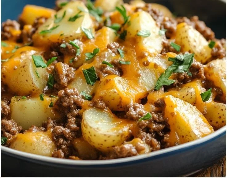 Cheesy Ground Beef & Potato Casserole 19 Cheesy Ground Beef & Potato Casserole
