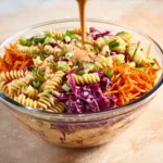 Protein-packed Thai Pasta Salad with colorful veggies and noodles