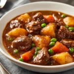 Delicious slow cooker beef stew with tender meat and vegetables