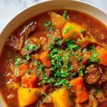 Delicious tender South African beef stew with vegetables and spices