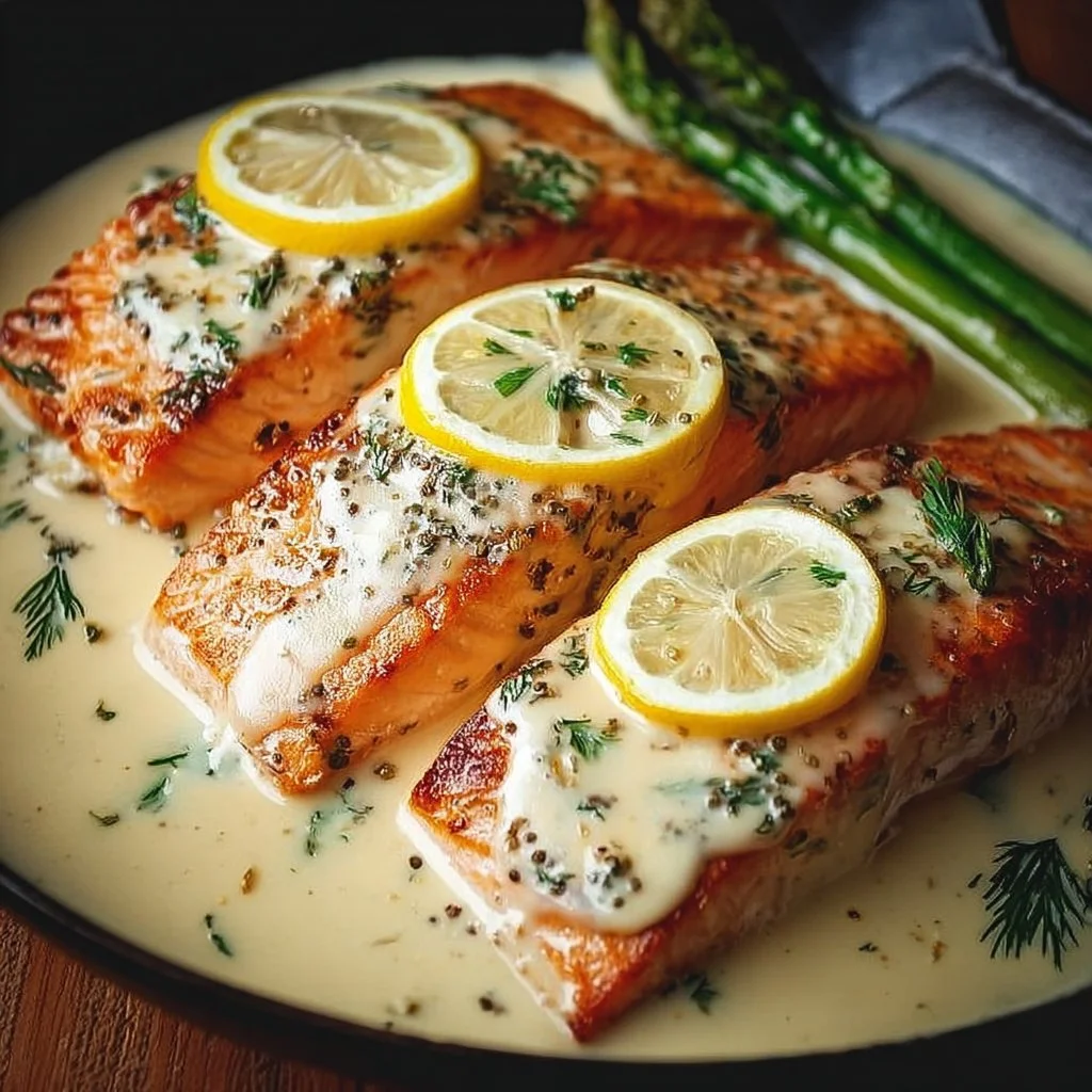 Baked Salmon with Lemon Butter Cream Sauce 28 Baked Salmon with Lemon Butter Cream Sauce