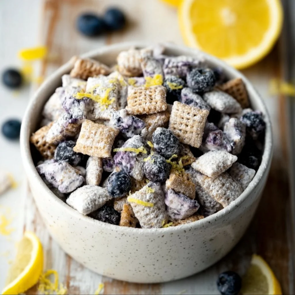 Blueberry Lemon Cheesecake Puppy Chow 21 Blueberry Lemon Cheesecake Puppy Chow