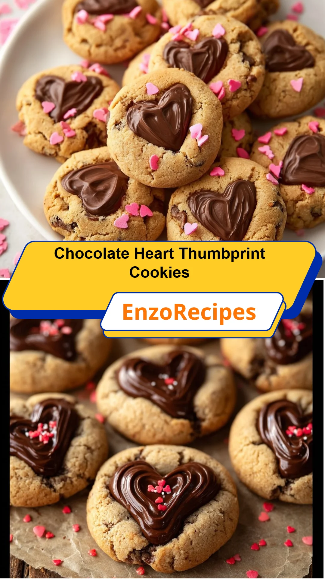 Chocolate Heart Thumbprint Cookies