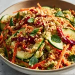Crunchy Thai Quinoa Salad with colorful veggies and a zesty dressing