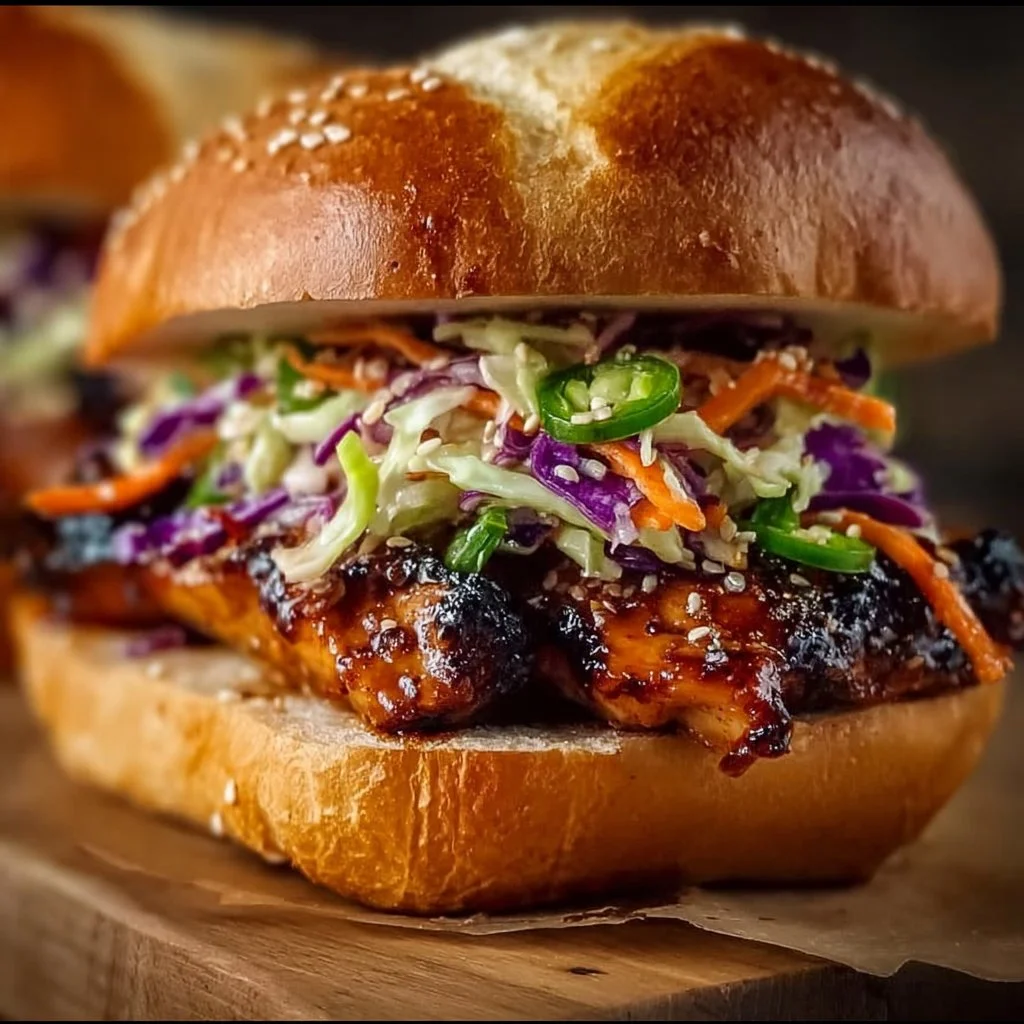 Korean BBQ Chicken Sandwich 25 Korean BBQ Chicken Sandwich with Zesty Cabbage Slaw Bliss