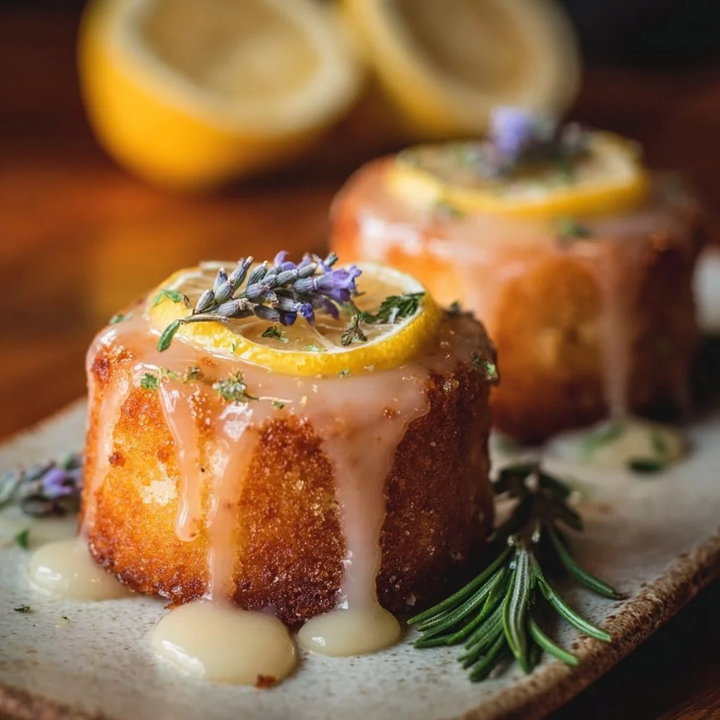 Mini Lemon Cakes With Lavender Glaze 33 Mini Lemon Cakes With Lavender Glaze