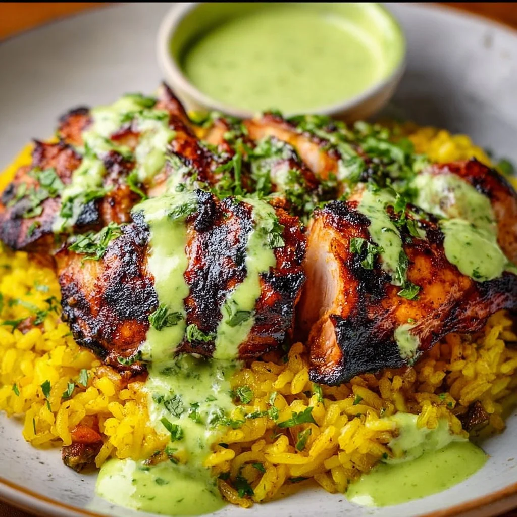 Peruvian Chicken and Rice 4 Delicious plate of Peruvian Chicken and Rice served with fresh herbs and spices